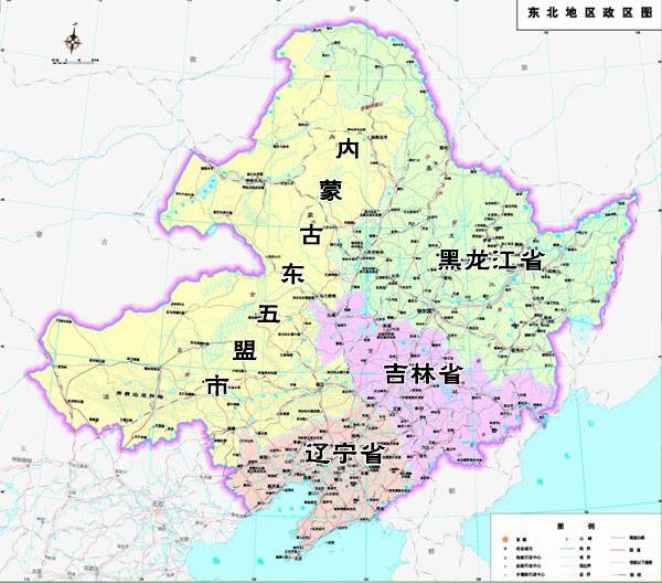 东北三省邻国地图图片