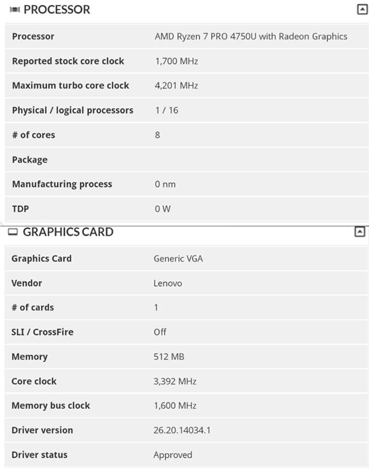amdr7pro4750u移动处理器曝光规格基本持平4800u