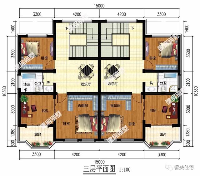 两兄弟建房可选的双拼别墅,每款都充满了豪气,我承认自己心动了
