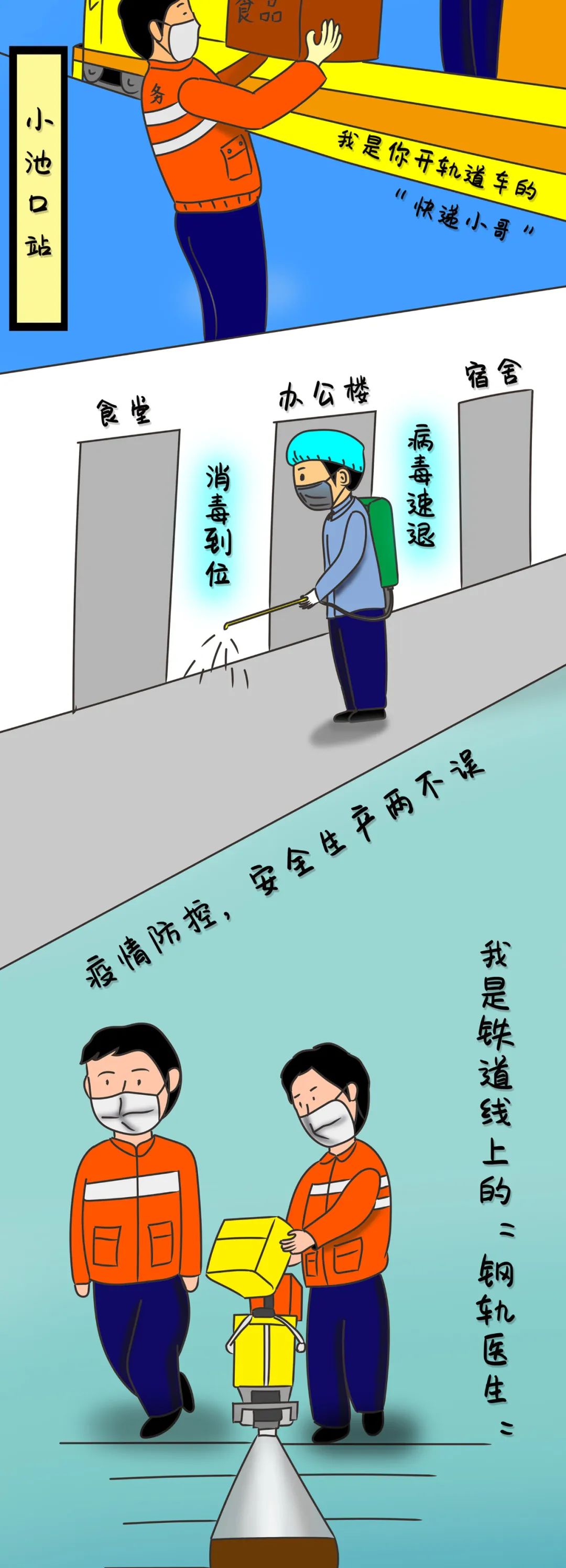 疫情防控复工复产漫画图片