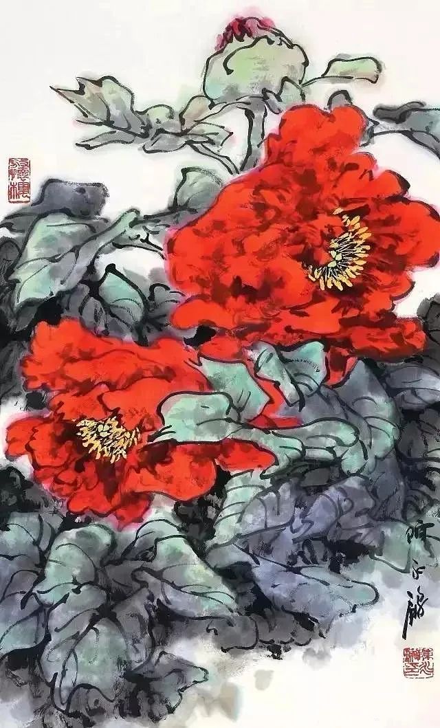 陈永锵紫荆花国画图片