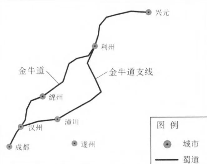 南宋端平以前,四川主要城市大都分布在金牛道一线,呈东一北走向.