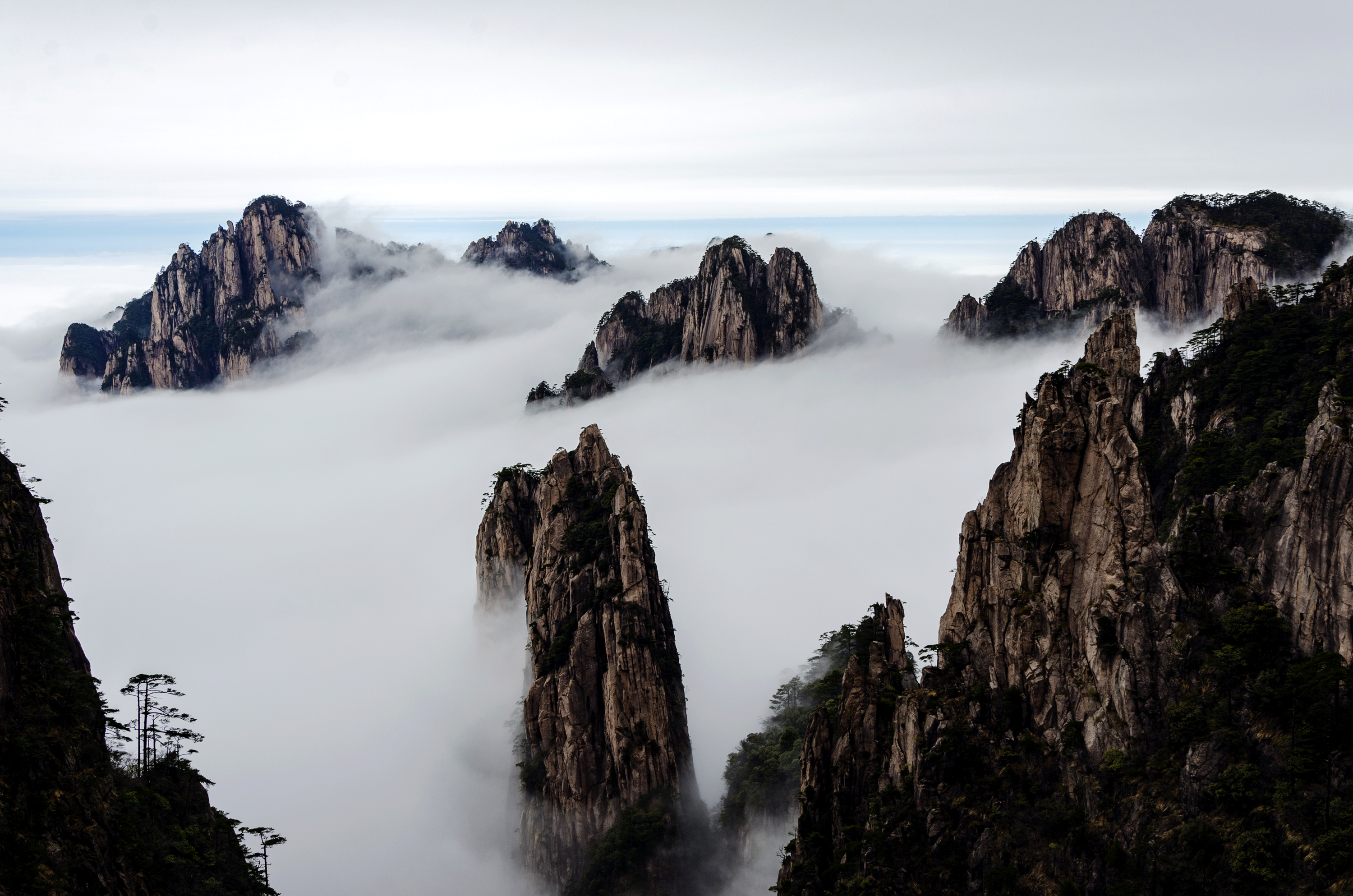 烟雨黄山摄影作品图片