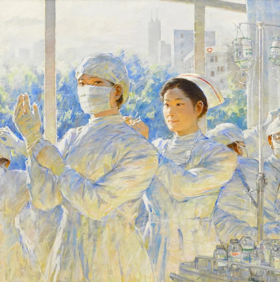 陈宏新 备战 2002年 120cm×120cm油画 布面关山月美术馆藏北京画院