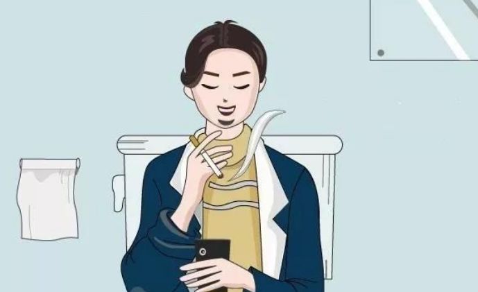 厕所空间狭小,会导致香烟气体无法及时扩散,重新被人体吸收入身体