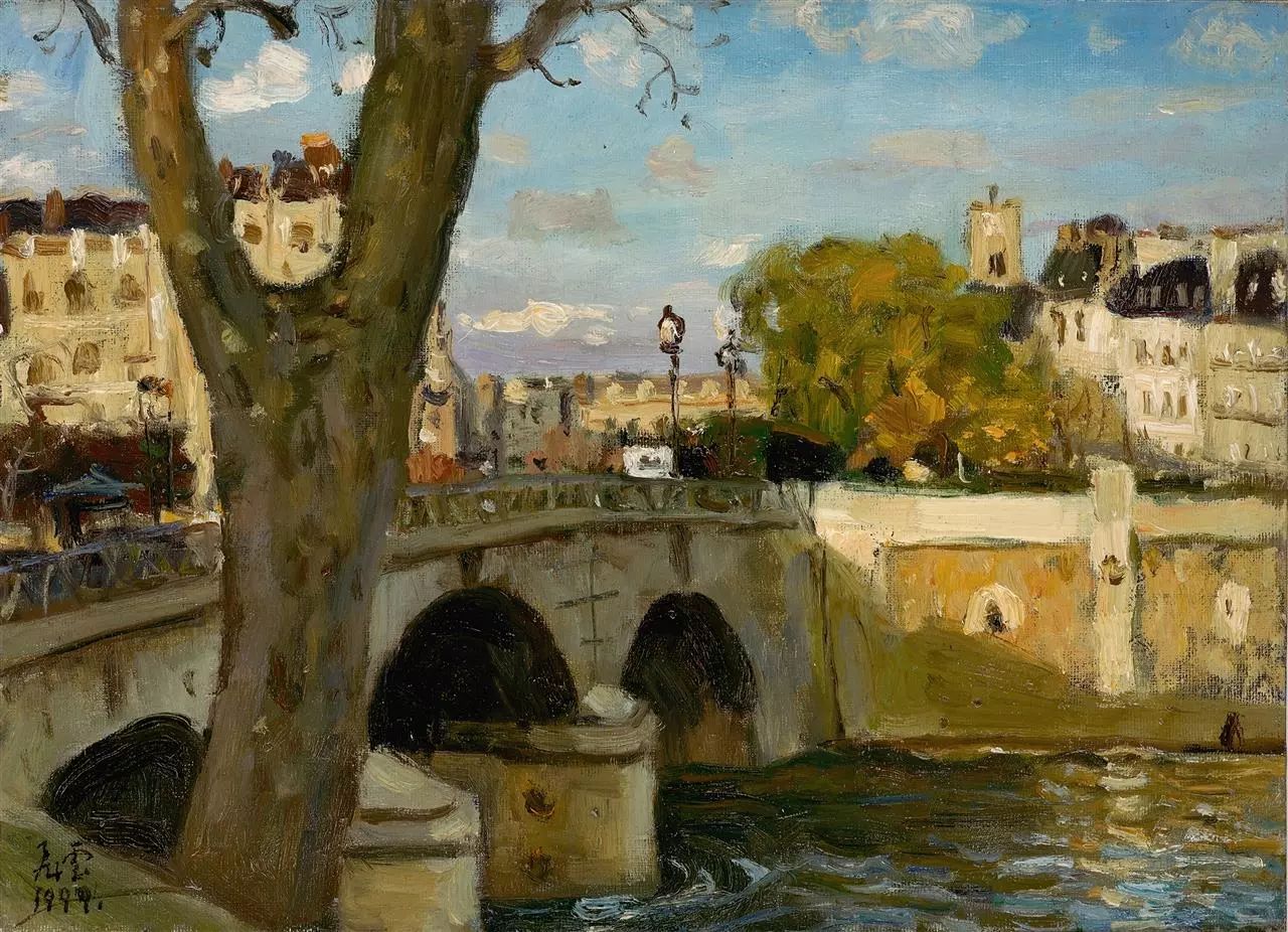 4x33cm 1999年塞纳河一角 布面油画35x23.