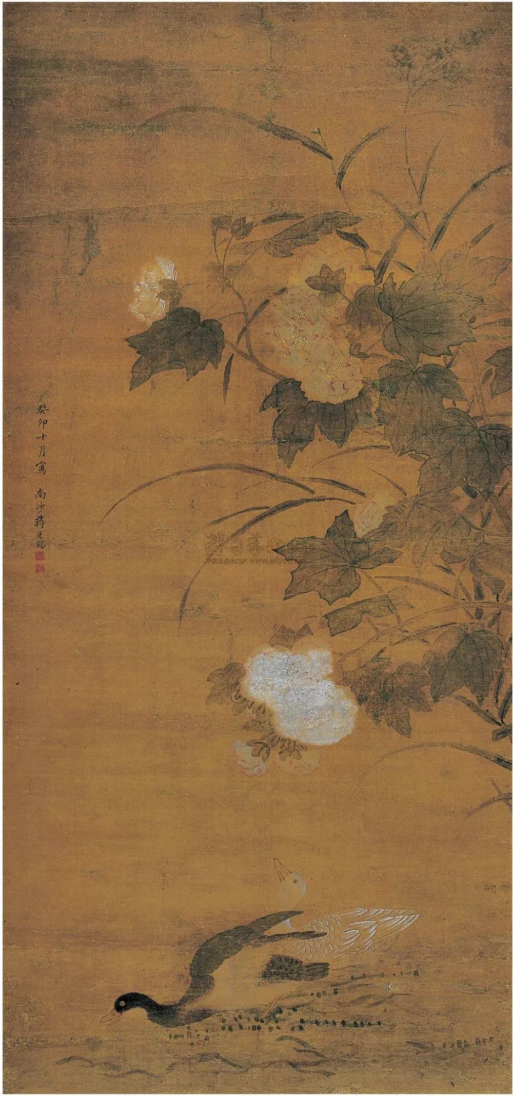 并蒂鸳鸯图清 阙岚 荷花鸳鸯图清 沈铨 1735年作 花下鸳鸯图清 吴振武