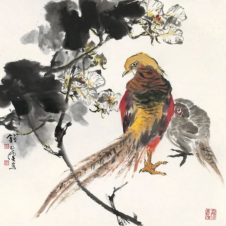 钱行健的全景花鸟与朦胧画法