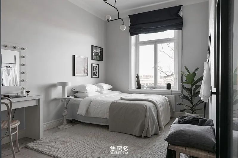 瑞典单色公寓完全以灰色系为基调设计86平方米