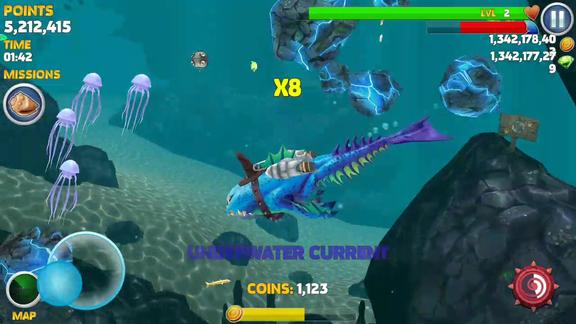 饥饿鲨进化深渊鲨鱼张开巨口吞噬邓氏鲨和远古苍龙还有灭世魔龙