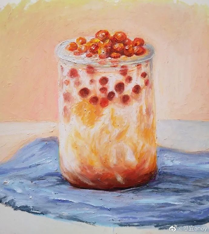 来自广州的滋味问候恩宜老师油画棒美食作品欣赏