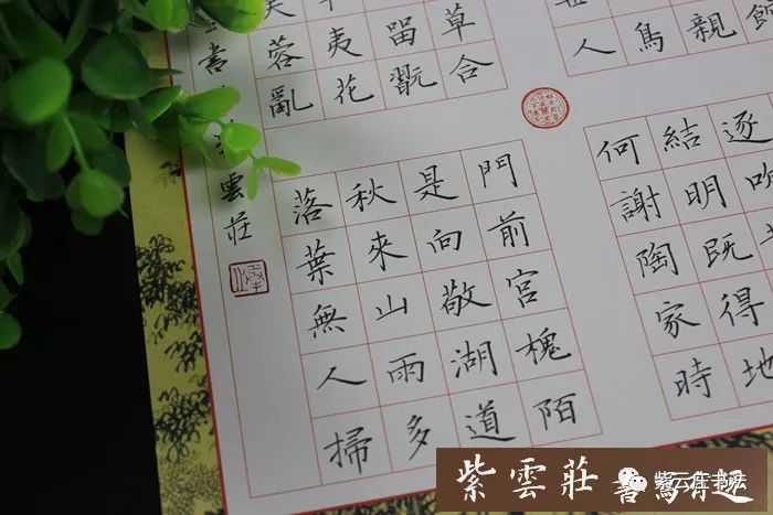 紫云庄硬笔作品纸四首五绝80字_书法