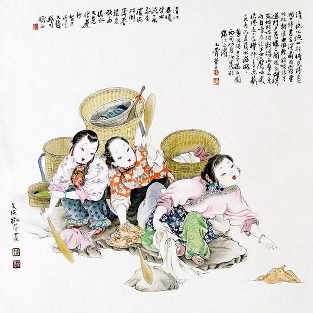 武卫萍工笔人物画