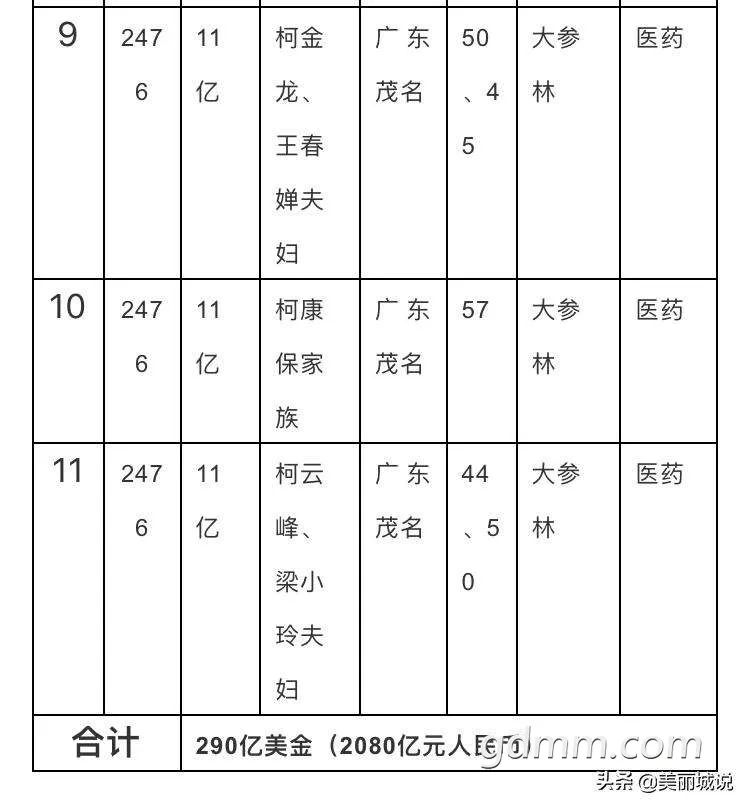 厉害茂名7人进入2020胡润富豪榜个个百亿身家