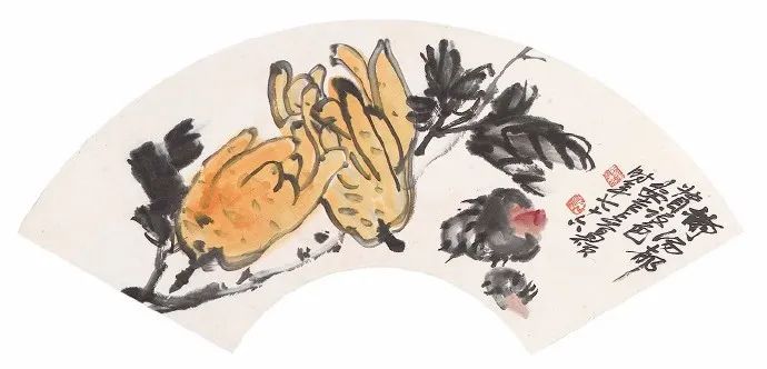 吴昌硕花果扇面(八幅)高清