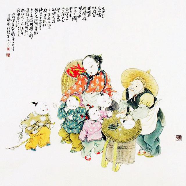 武卫萍工笔人物画
