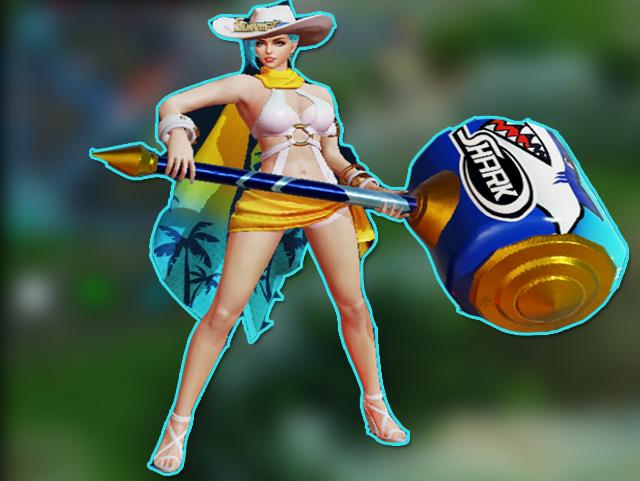 锤这款皮肤可以通过赏金联赛免费获得,海滩丽影则是需要王者水晶兑换