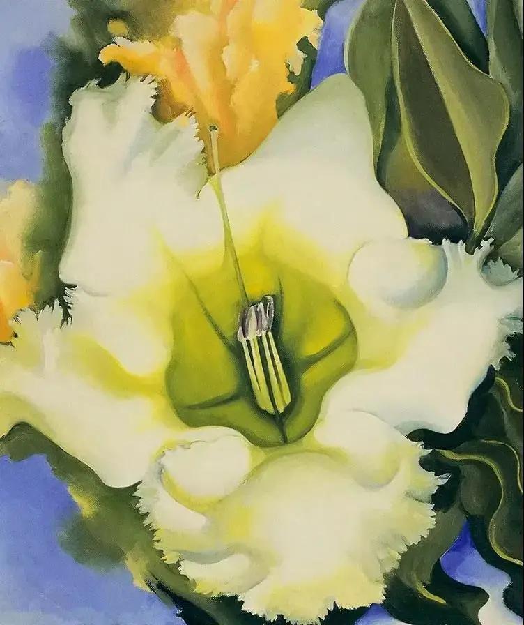 其实少女时的欧姬芙也并不是偏爱黑色,选择深色的长裙,马尾辫不过是一