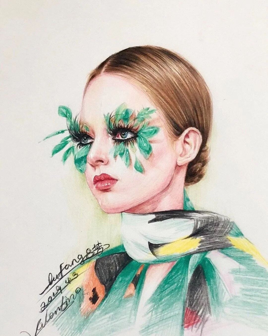 彩铅篇服装手绘效果图