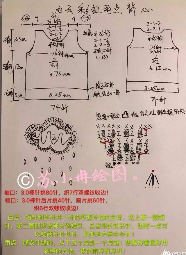 新手也能织出来的宝宝棒针背心附图解