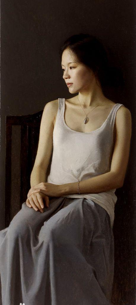 中国美院油画系教授来源人体油画中的美丽女人