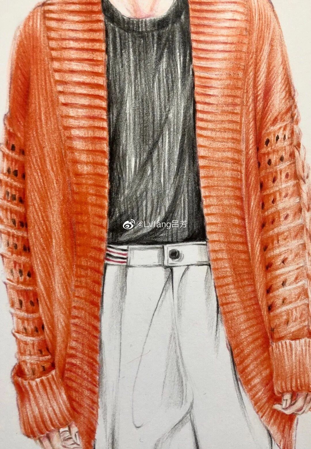 彩铅篇服装手绘效果图