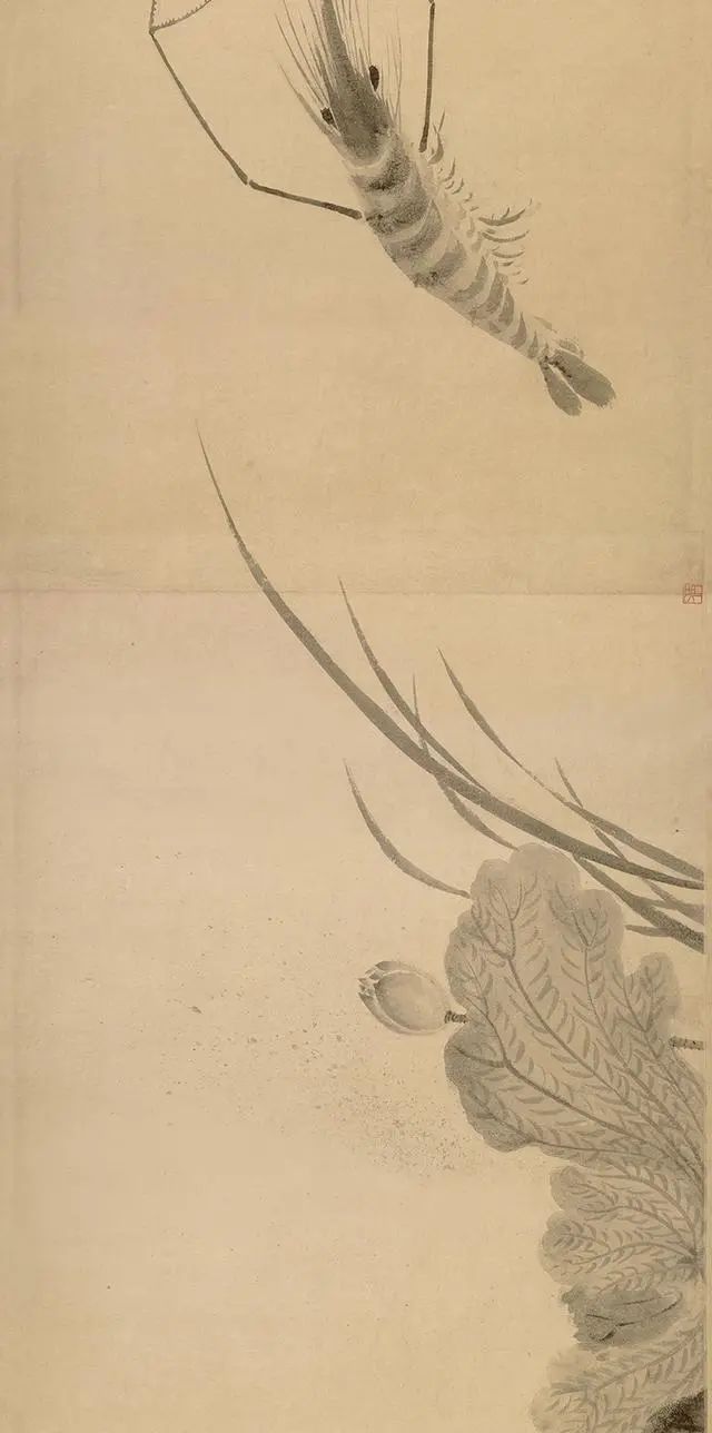 中国名画宋代画家法常高清水墨花鸟写生图长卷