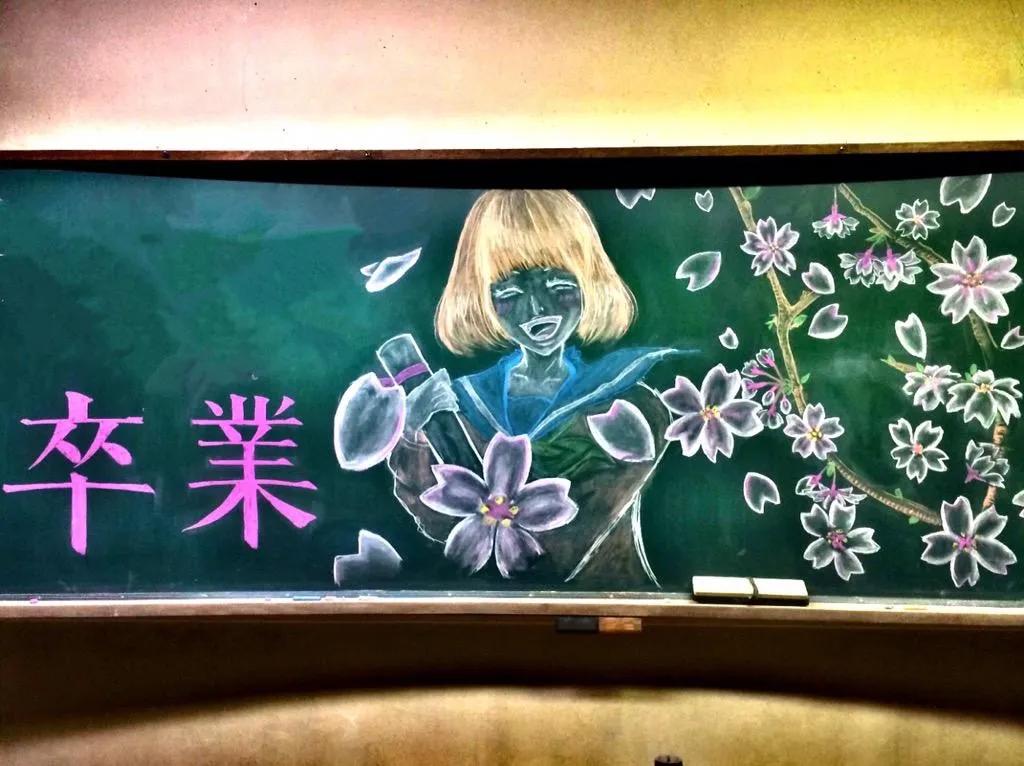 暖心的毕业证书还有那美哭了的黑板画