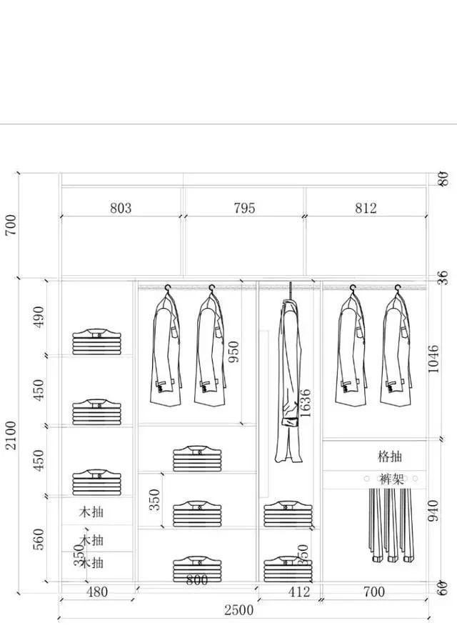 giessegi60張逆天版衣櫃佈局尺寸圖真是實用到家了好用意大利傢俱