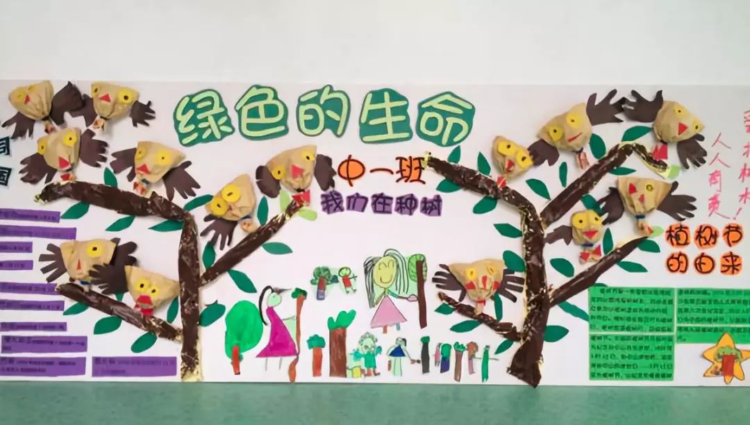 主题环创幼儿园植树节创意主题环创和孩子一起迎接春天