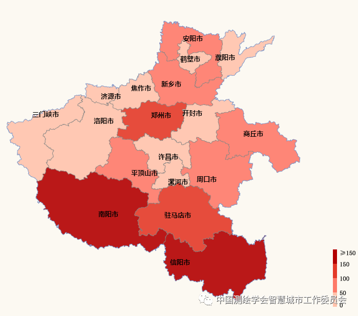 图3 河南市级疫情分布图4 信阳县级疫情分布69此外我们还对全国的
