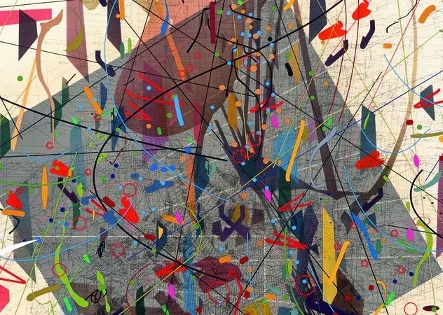 抽象油画的多层画juliemehretu