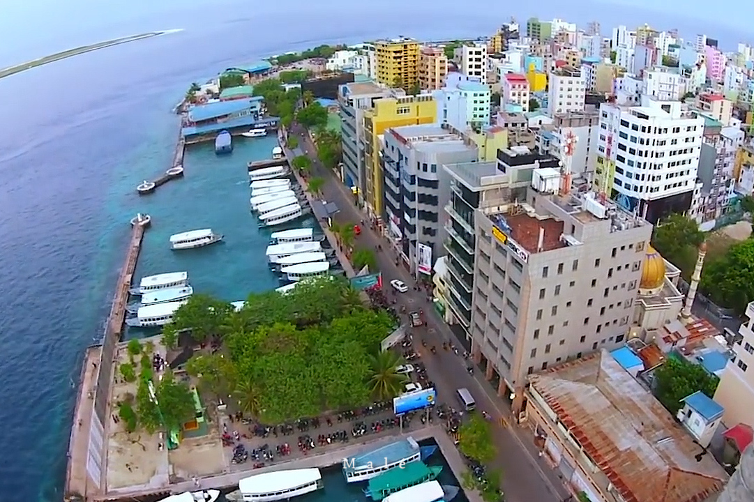 航拍马累,马尔代夫的首都,袖珍国都,不大点