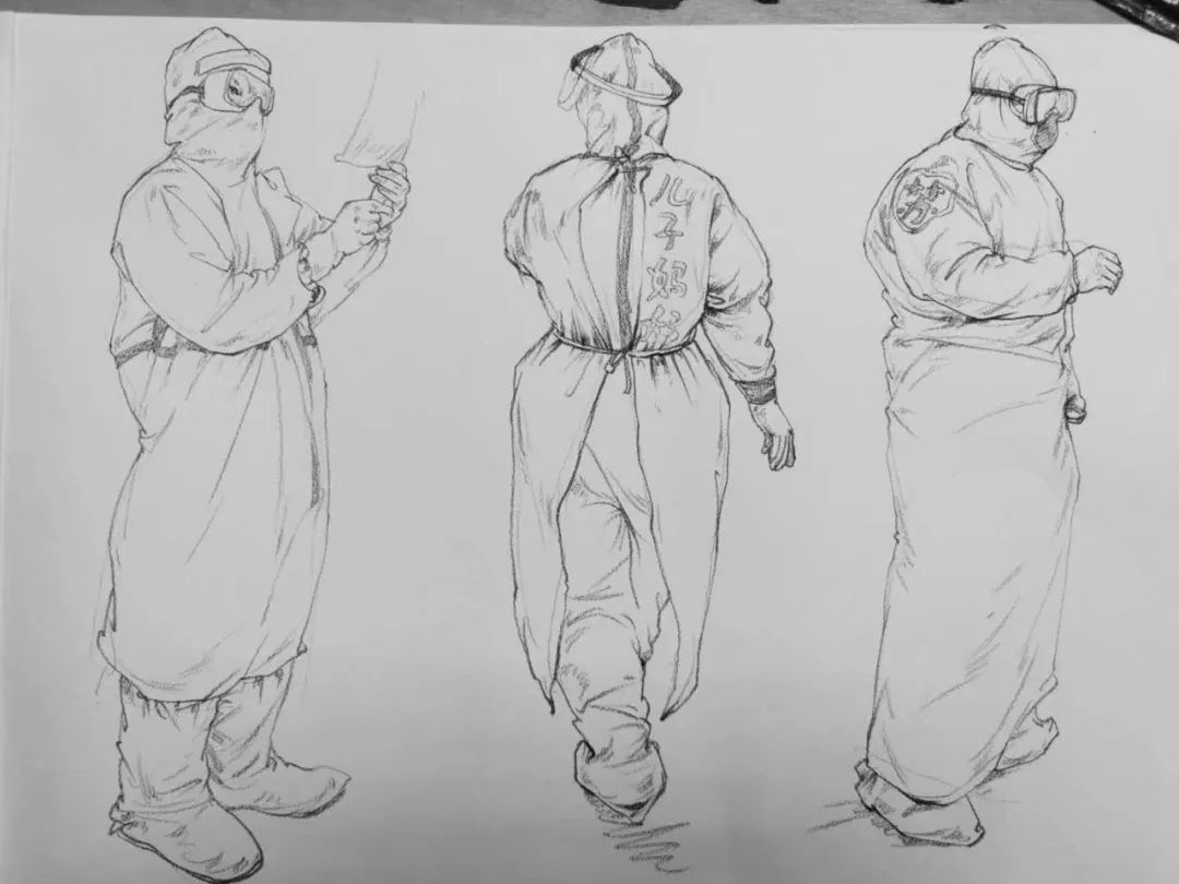 超暖武汉市民手绘港城方舱大白