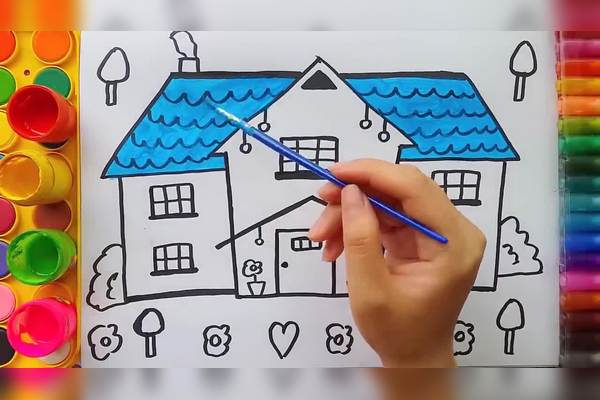 简笔画画一幅漂亮的小房子