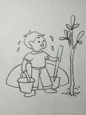 宅家课堂爱上简笔画节日系列植树节