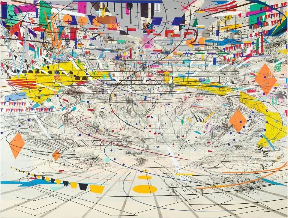抽象油画的多层画juliemehretu