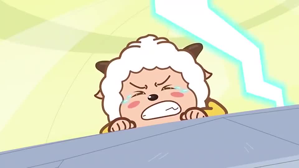 喜羊羊懒羊羊跌倒了差点要被灰太狼追上了糖老板救了他