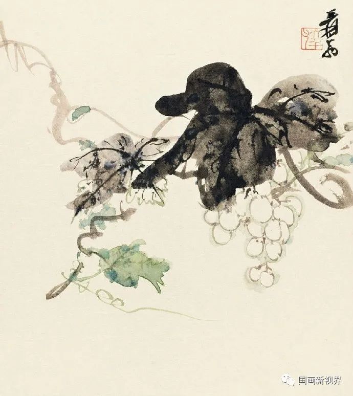 张大千 葡萄赏张大千的这组小画,清雅,淡泊,潇洒,可真谓是"世间清品不