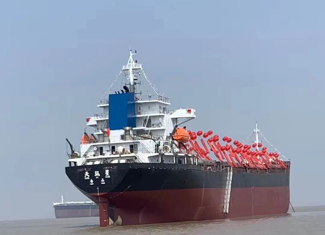 两手抓加速度丨健跳镇第2艘万吨散货船顺利上水