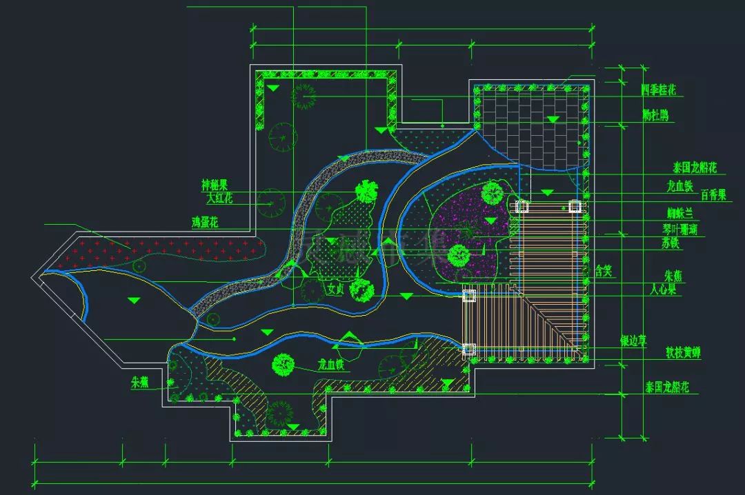 屋頂花園cad平面圖
