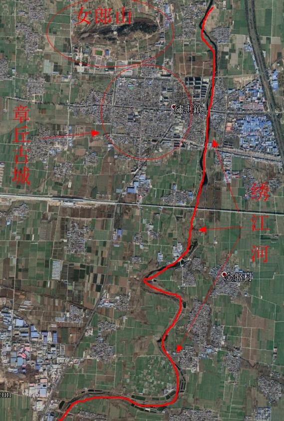 章丘古城位置示意图这就是济南市章丘区的以前的旧县城,今天被称为绣