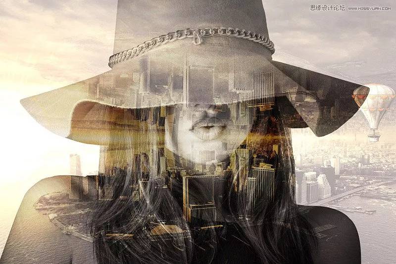 巧用ps剪切蒙版制作二次曝光效果教程