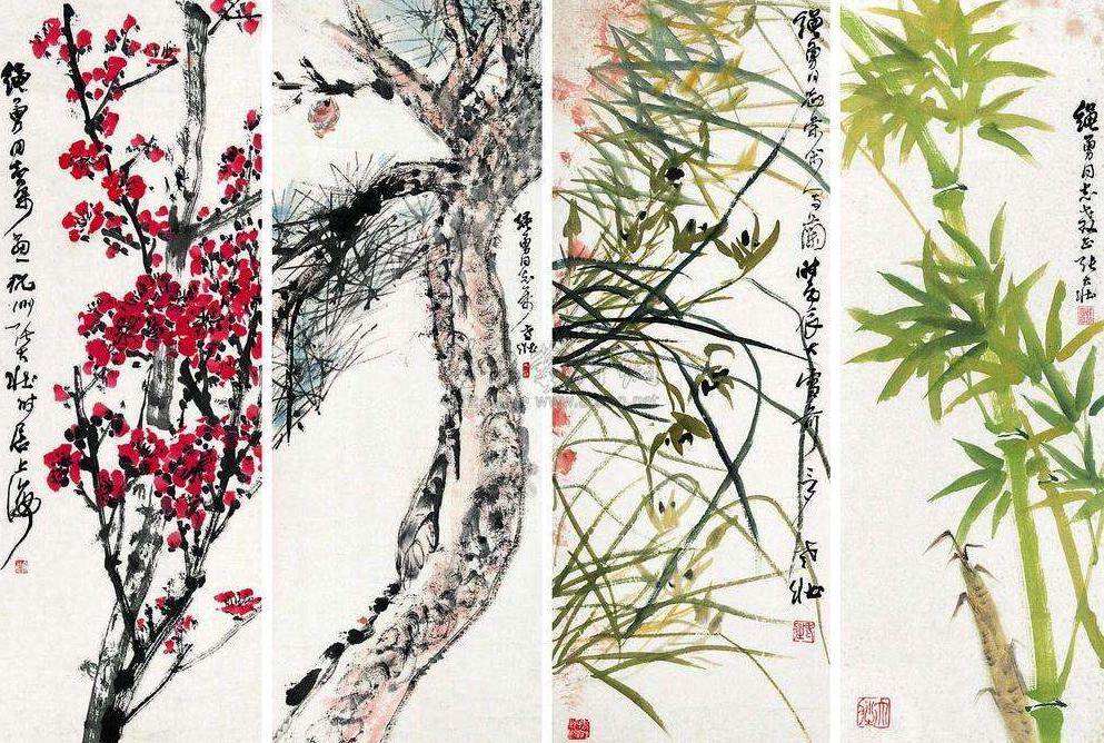 松竹梅兰国画因为茶文化除了茶叶本就有的功能,还蕴含着我国不少传统