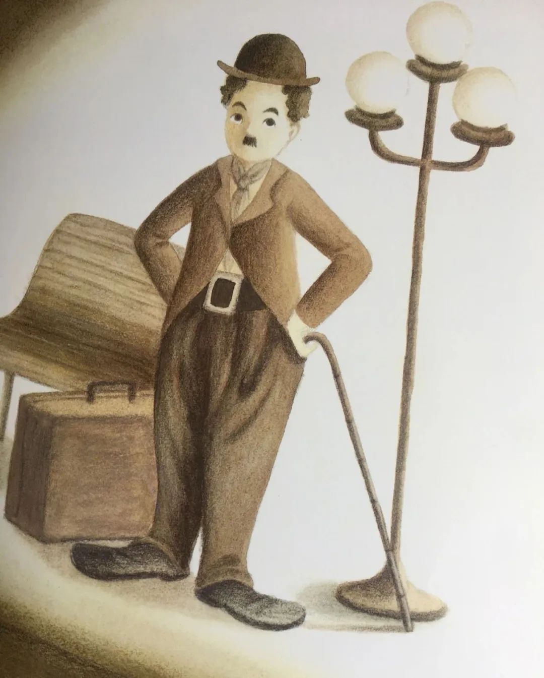 小丑的眼泪描绘喜剧大师卓别林的绘本故事