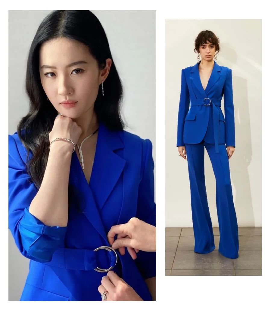 期待《花木兰》的上映一袭蓝色西装的天仙攻今日份营业的刘亦菲单品