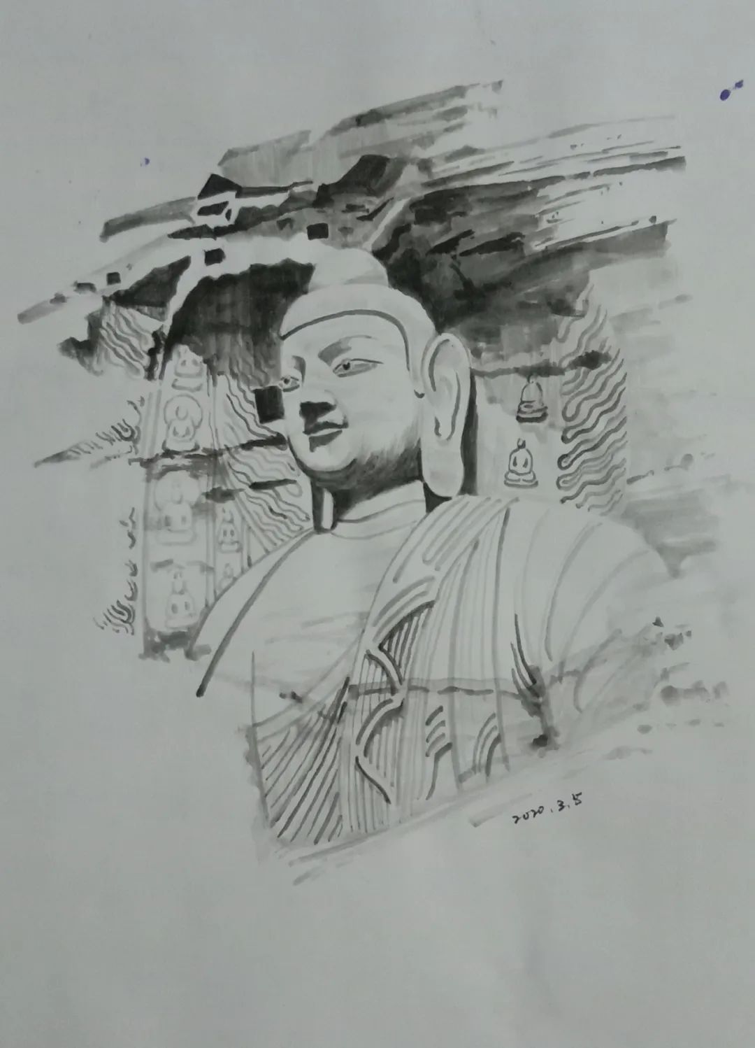 第20窟大佛但恰恰能更直观的表达出云冈,的艺术.