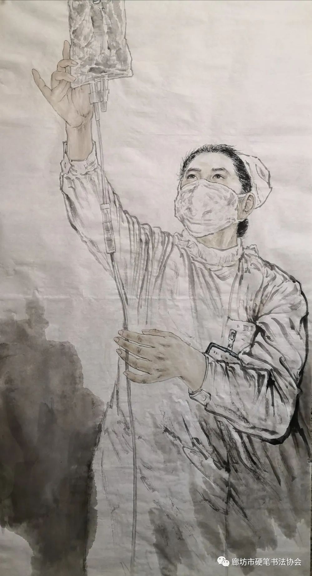 作品:《白衣天使》苗庆华中国美术家协会会员九三学社河北省书画院副