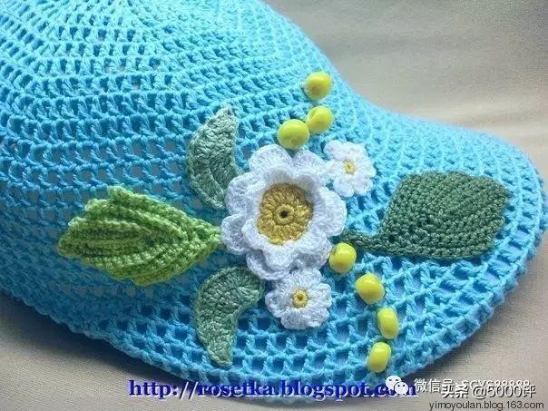 这款钩编的棒球帽很流行,有图解