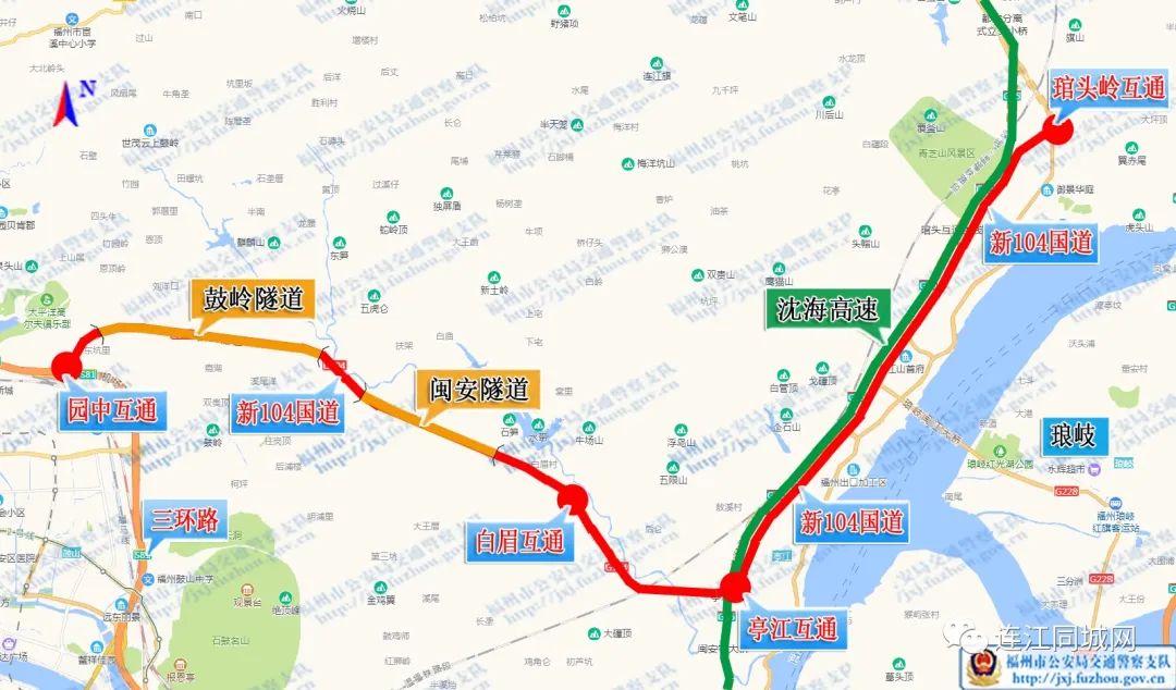 新104国道全程线路图图片